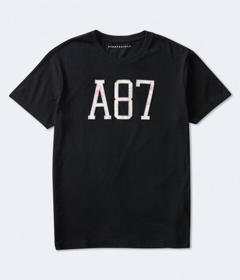 A87 Floral Fill Appliqué Graphic Tee A87 Floral Fill Appliqué Graphic Tee