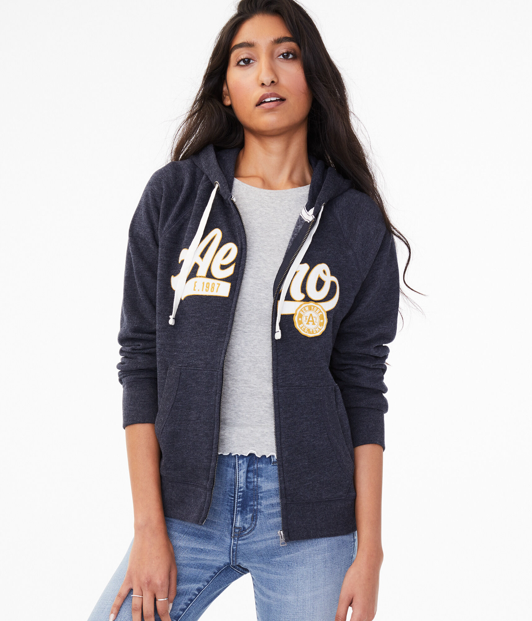 Aero Script Crest Full-Zip Hoodie