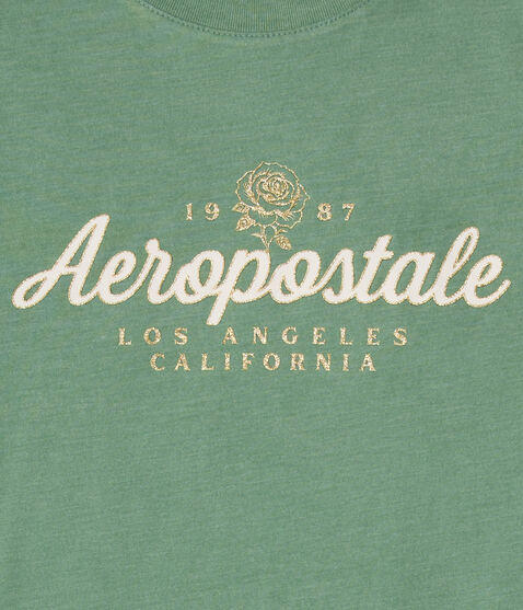 Aeropostale Script Rose Glitter Graphic Tee Aeropostale Script Rose Glitter Graphic Tee