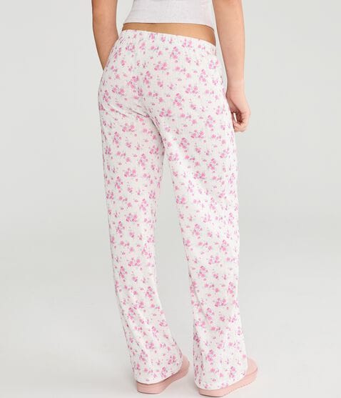 Floral Pointelle Straight Leg Sleep Pants Floral Pointelle Straight Leg Sleep Pants