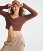 Bella Cropped Eyelash Cardigan