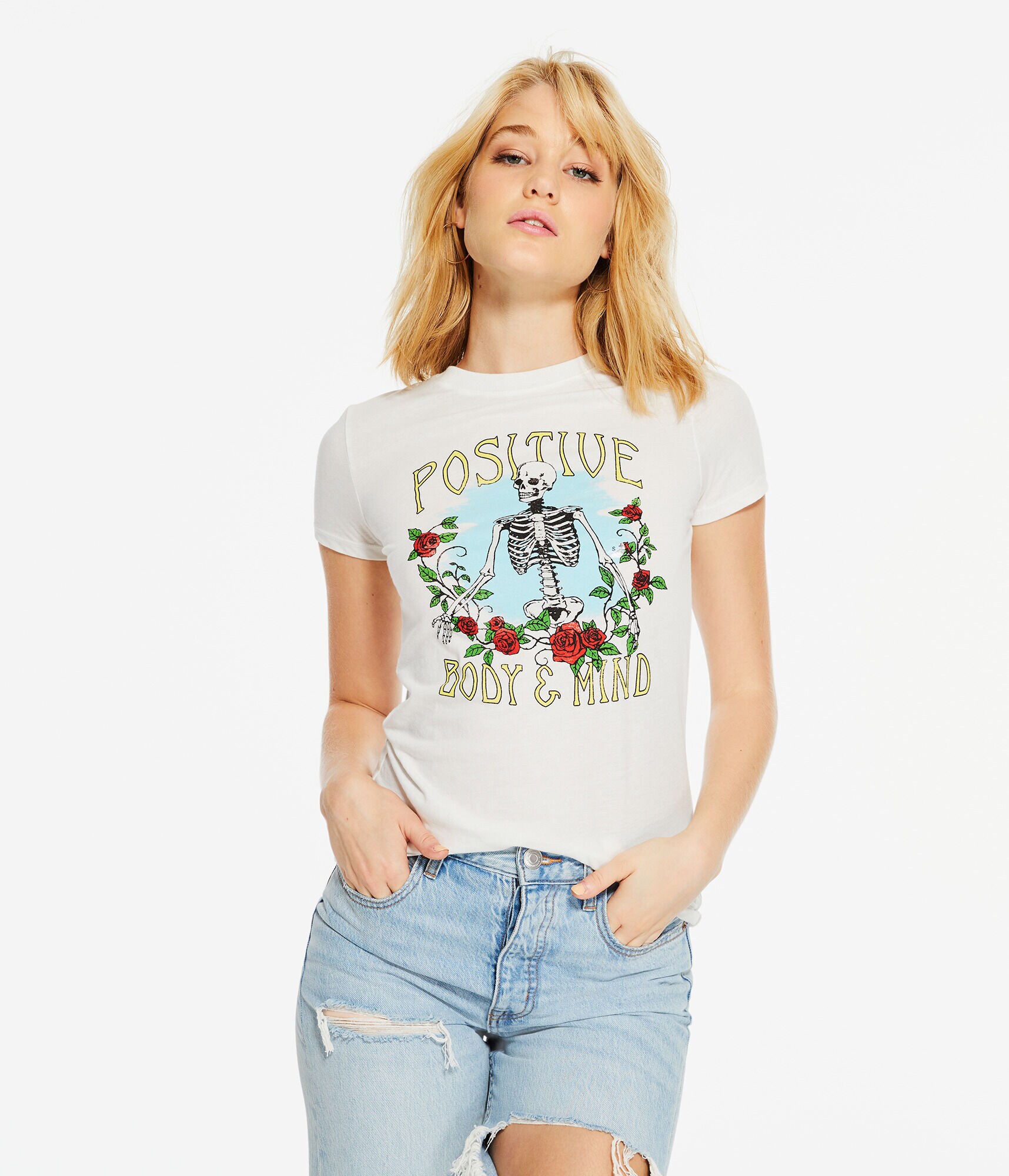 Positive Body &amp; Mind Skeleton Graphic Tee
