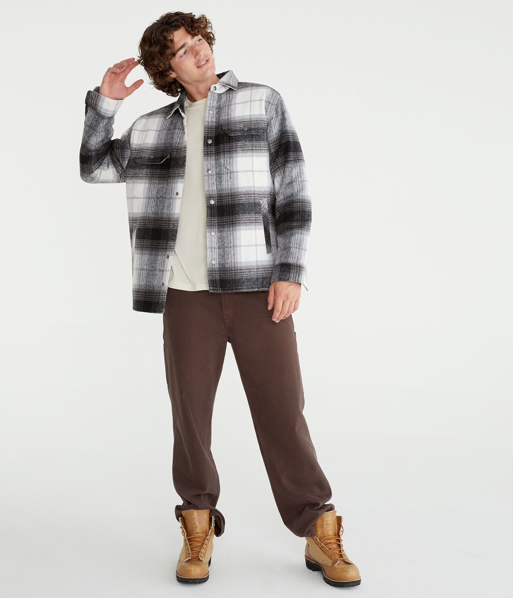 Brushed Plaid Flannel Shacket