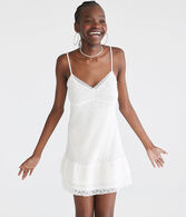 Solid V-Neck Lace Sheath Dress