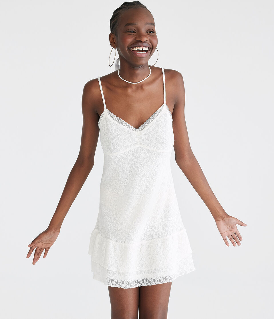 Solid V-Neck Lace Sheath Dress
