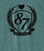 Aeropostale 87 Crest Flocked Graphic Tee