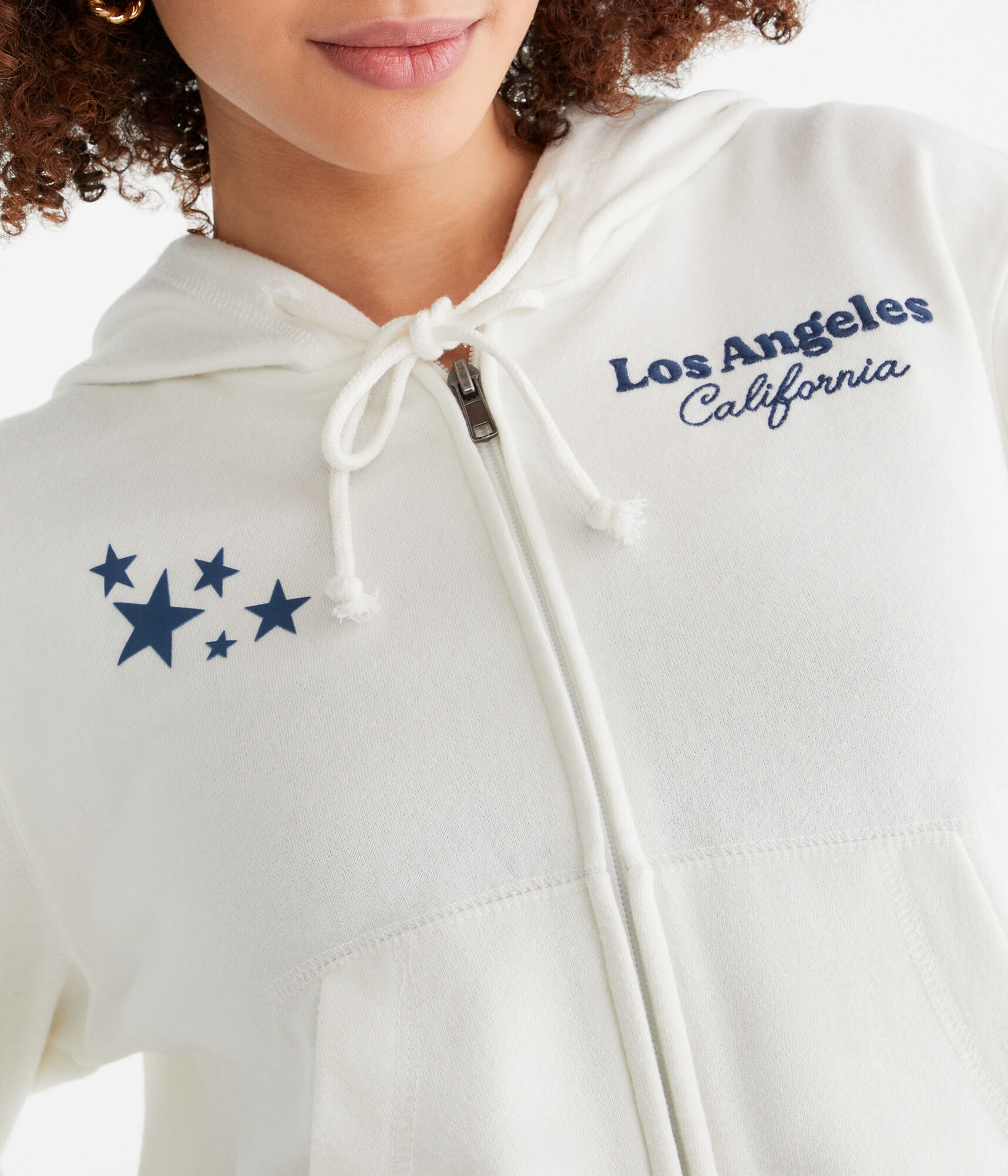 Los Angeles Cropped Full-Zip Hoodie