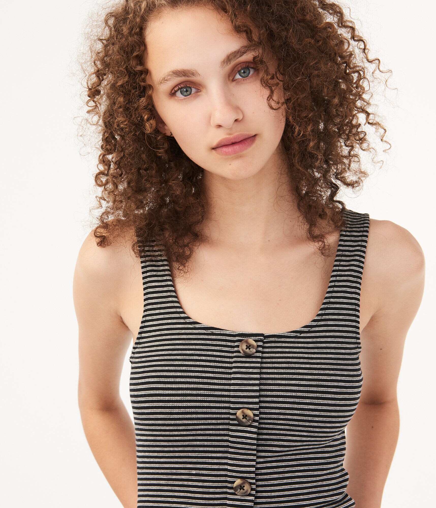 Seriously Soft Striped Button-Front Tank