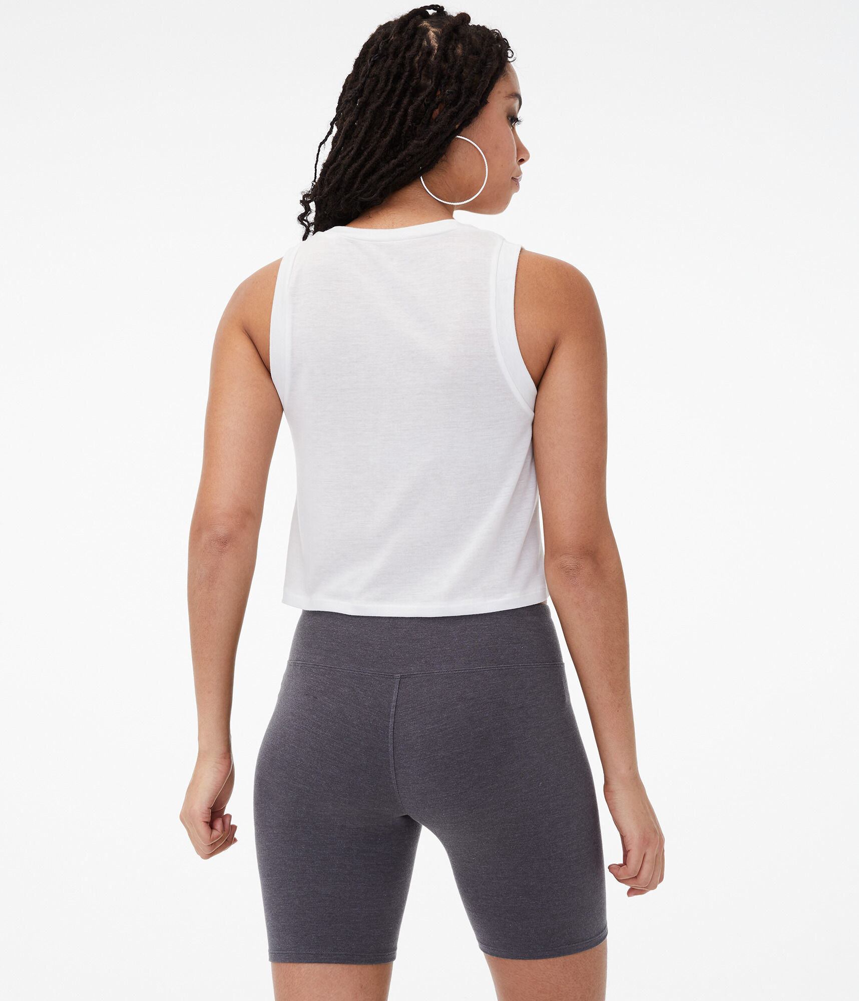 Chest Stripe Tie-Front Muscle Tank