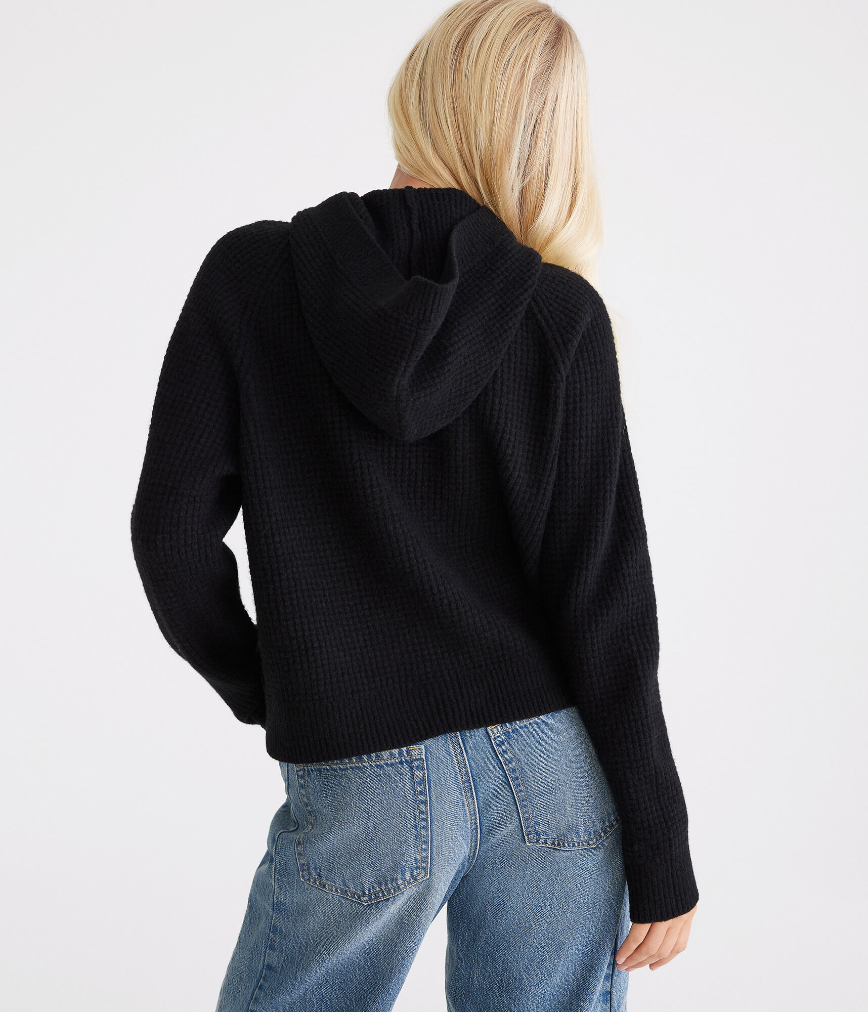 Waffle Sweater Pullover Hoodie