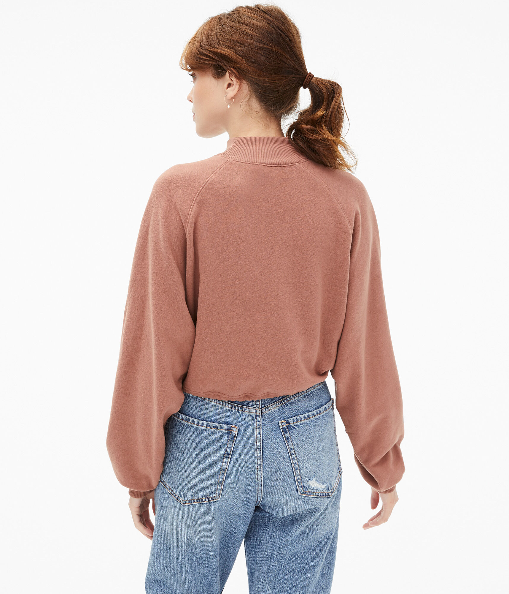 Cinched Mock-Neck Sweatshirt