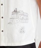Short Sleeve Amalfi Coast Embroidered Linen Shirt