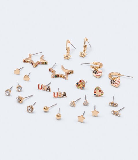 Americana Hoop & Stud Earring 12-Pack Americana Hoop & Stud Earring 12-Pack