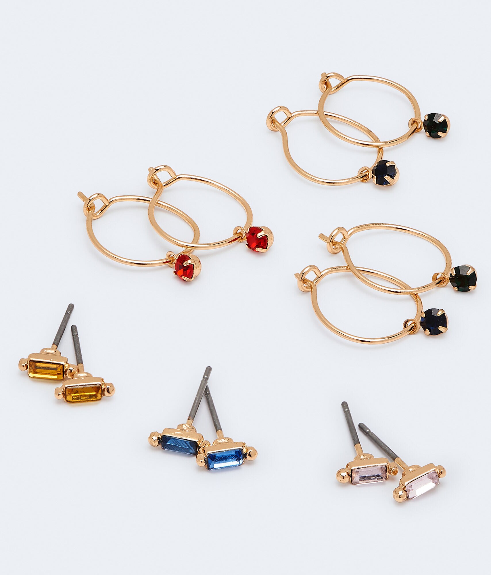 Multicolor Gem Earring 6-Pack
