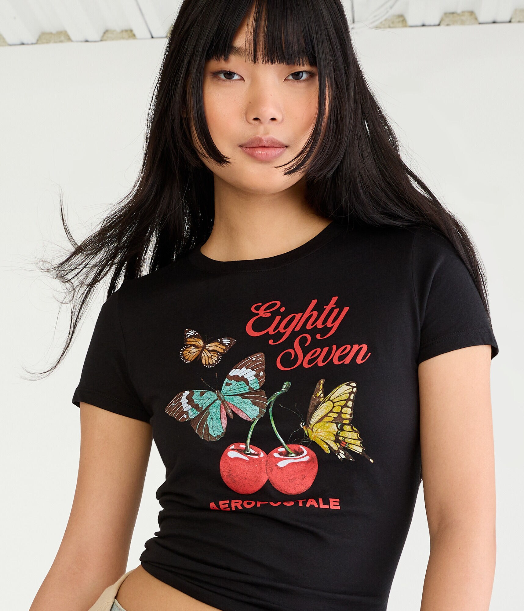 Eighty Seven Butterfly Cherries Graphic Tee