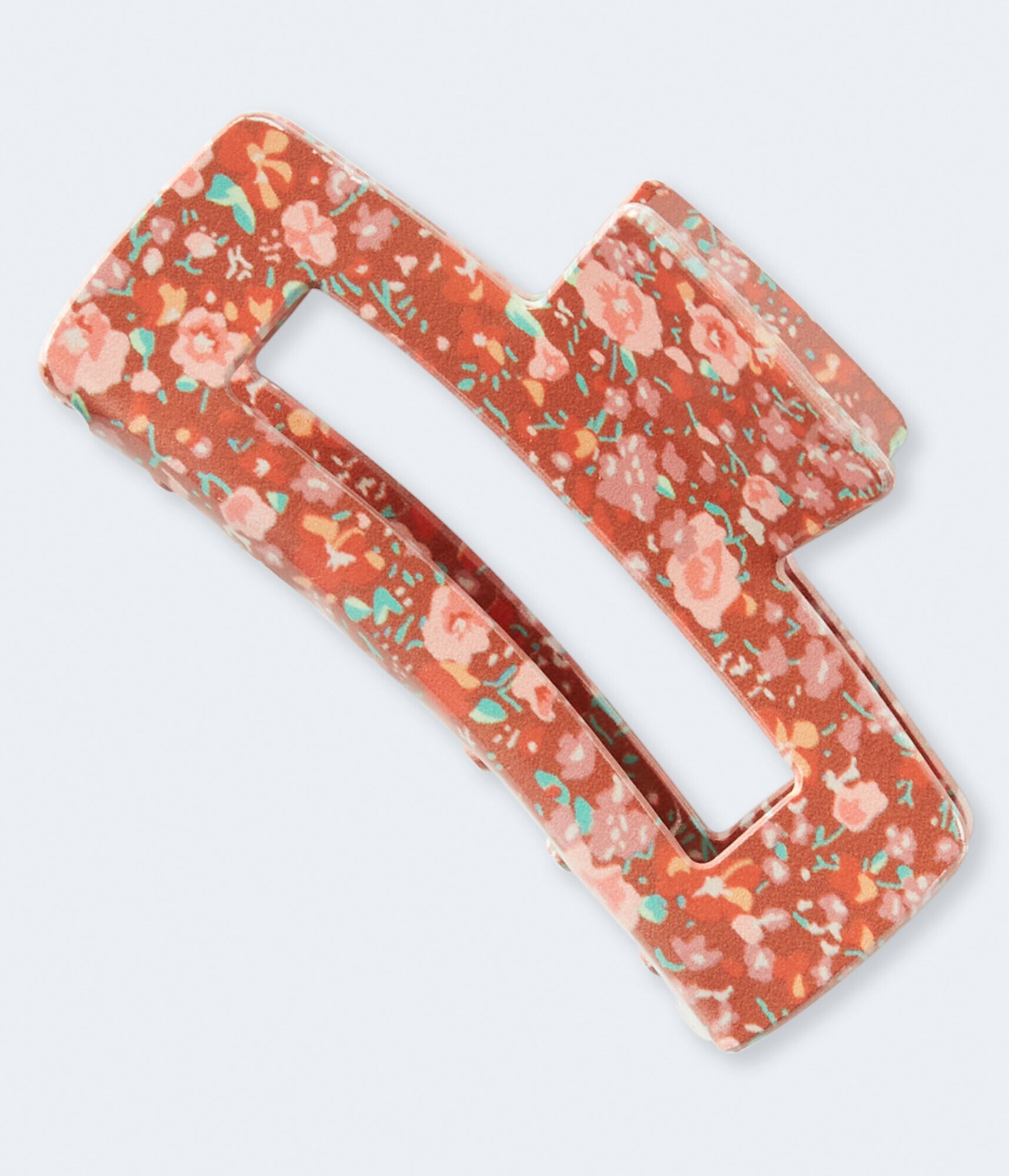 Floral Rectangular Claw Hair Clip