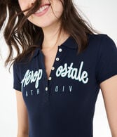 Aeropostale Athletic Div Graphic Jersey Polo