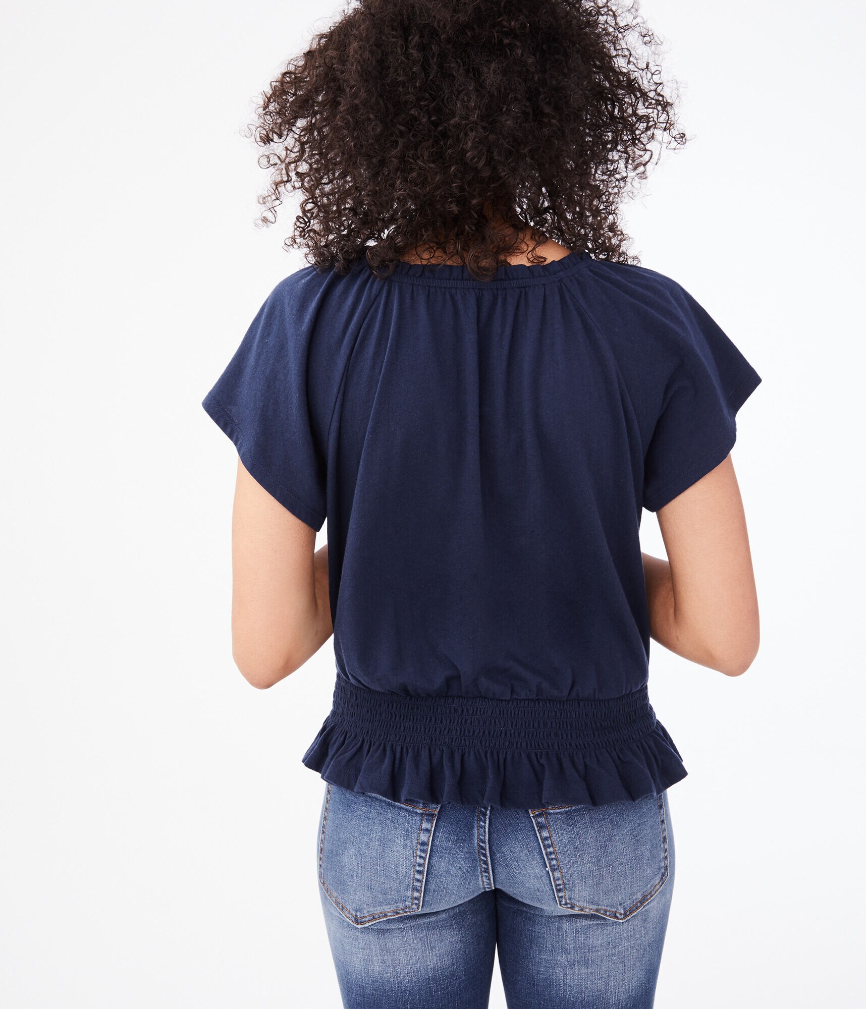 Embroidered Peasant Top