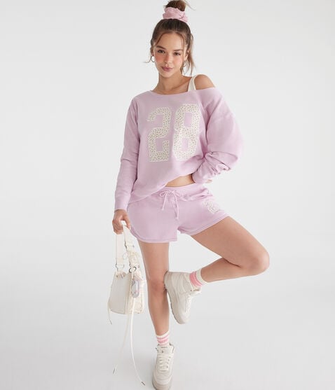 Floral 28 Off-The-Shoulder Crew Sweatshirt