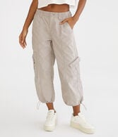 High-Rise Cropped Utility Cargo Pants
