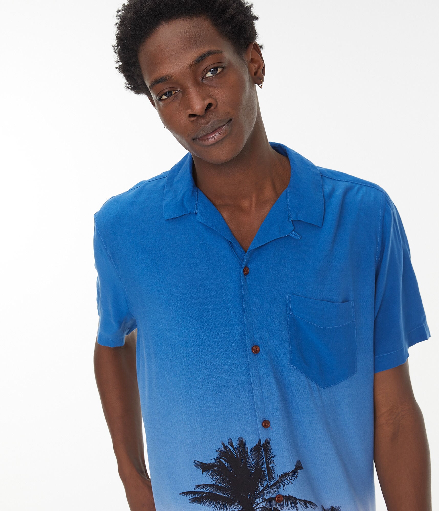 Palm Trees Button-Down Resort Shirt