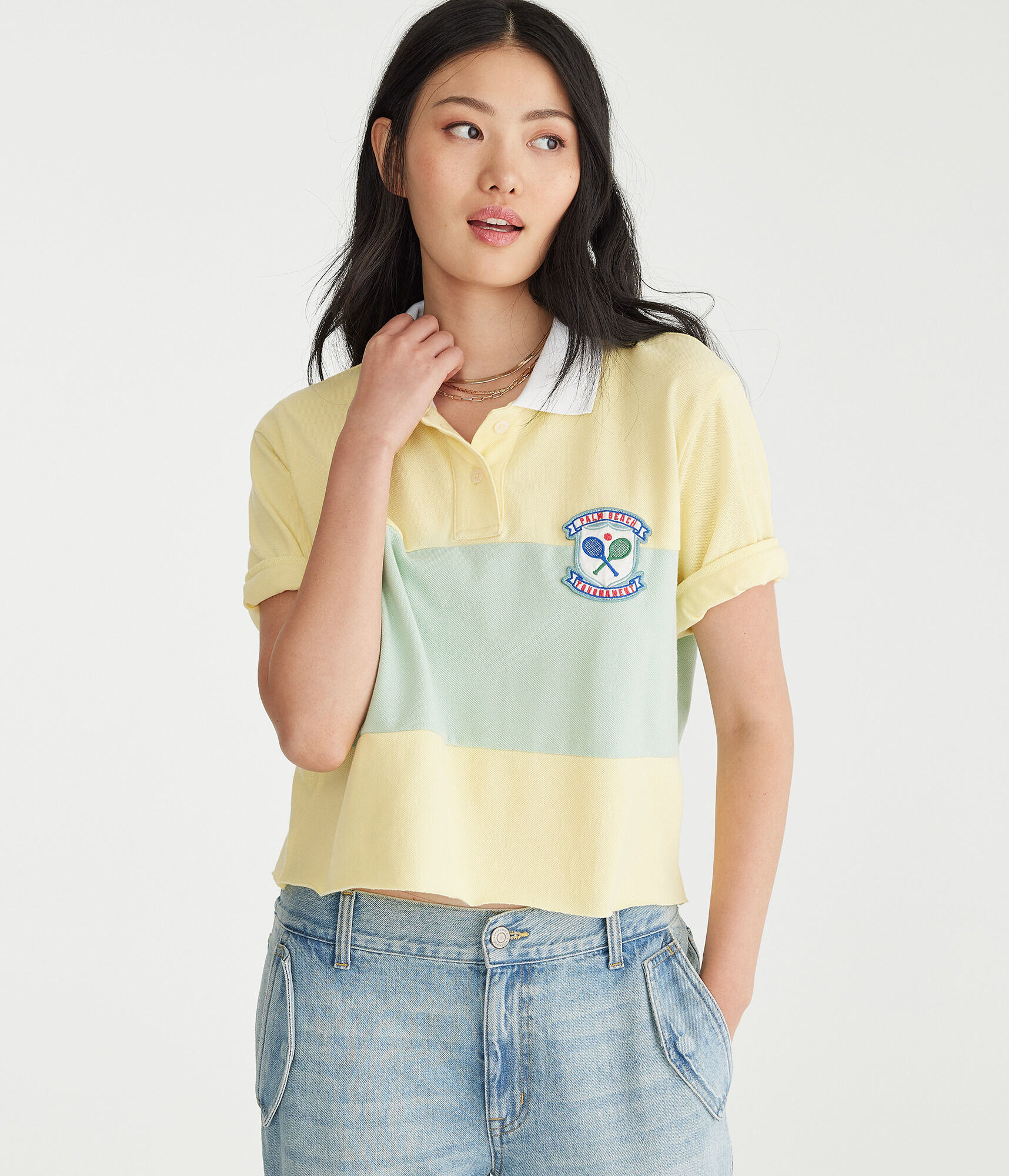 Rugby Stripe Patch Piqu&eacute; Polo