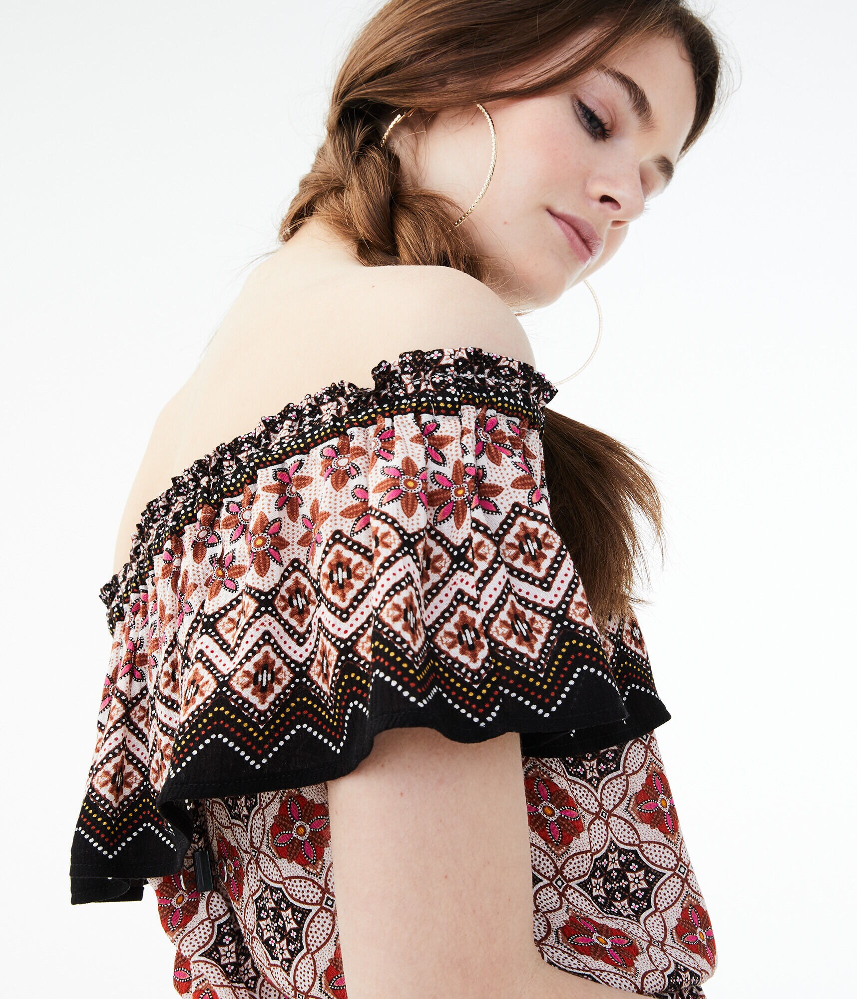 Floral Ruffle Off-The-Shoulder Dress