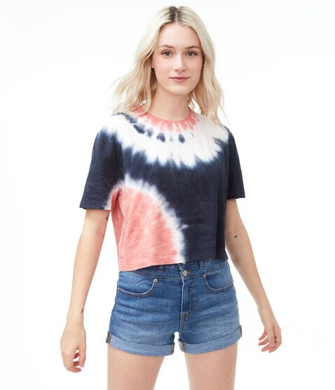 Americana Tie-Dye '80s Boxy Cropped Tee Americana Tie-Dye '80s Boxy Cropped Tee