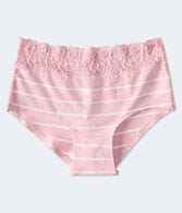 Striped Lace-Trim Boyshort