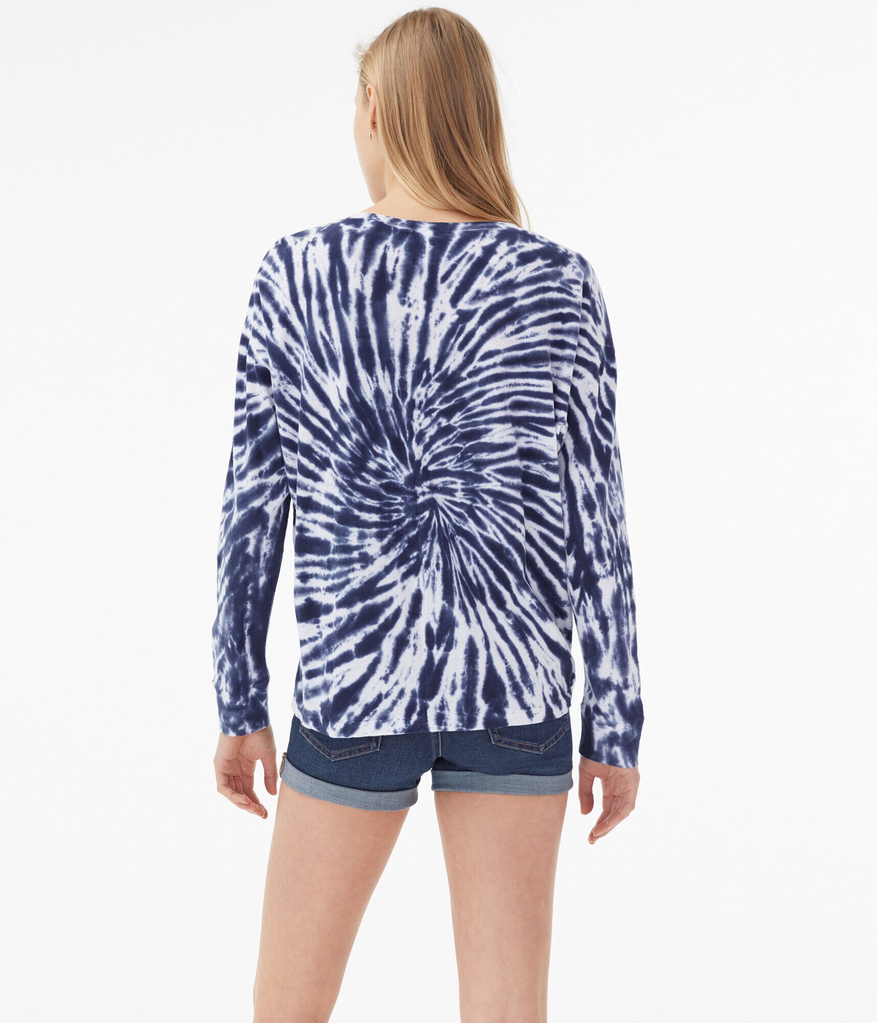 Long Sleeve Spiral Tie-Dye Boyfriend Crew Tee