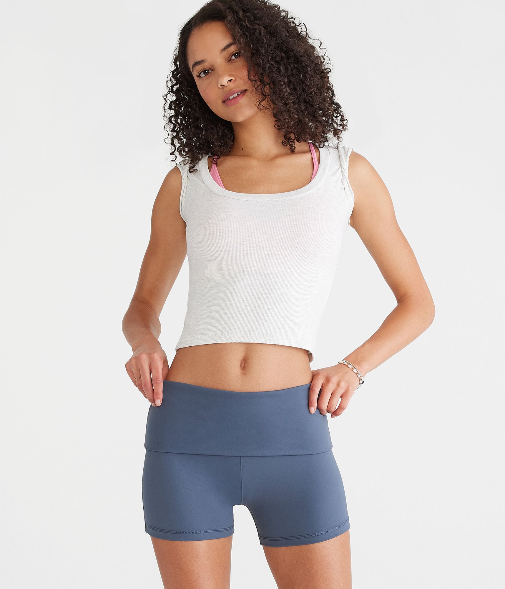 Air Soft Fold-Over Booty Shorts