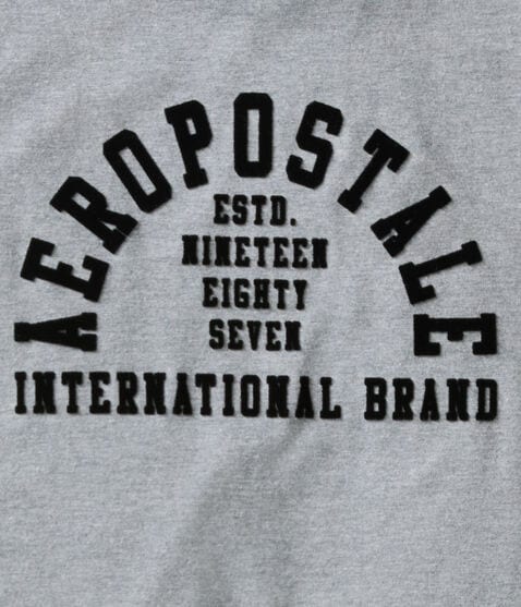 Aeropostale Arch Flocked Graphic Tee Aeropostale Arch Flocked Graphic Tee