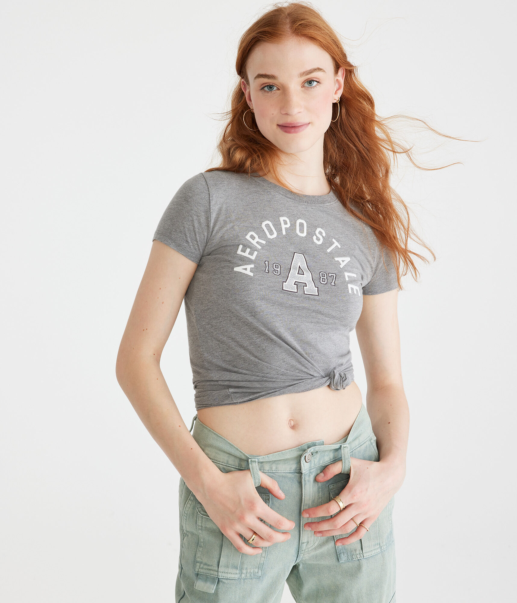 Aeropostale Arch Glitter Graphic Tee