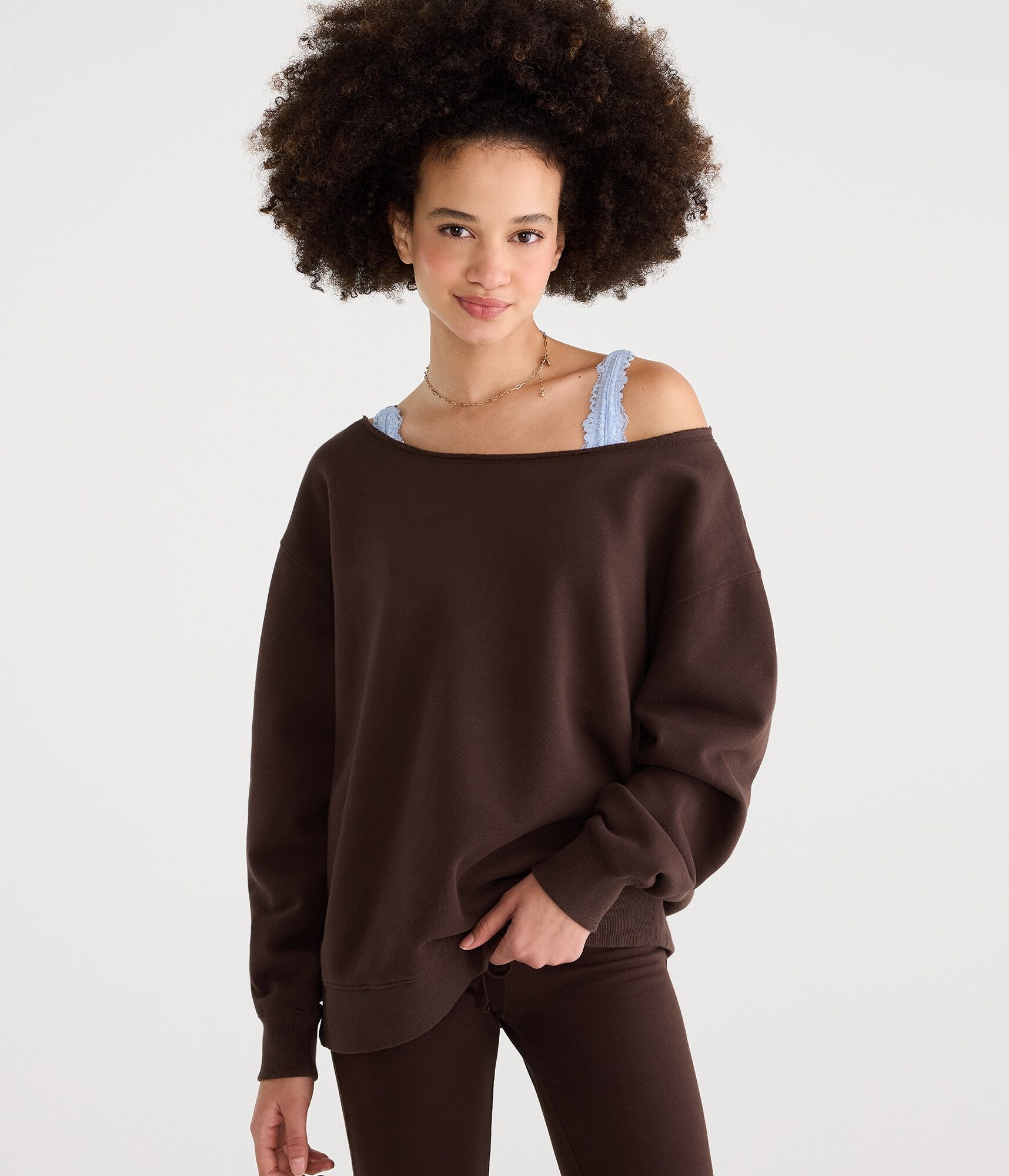 Cloud Soft Oversized Off-The-Shoulder Sweatshirt