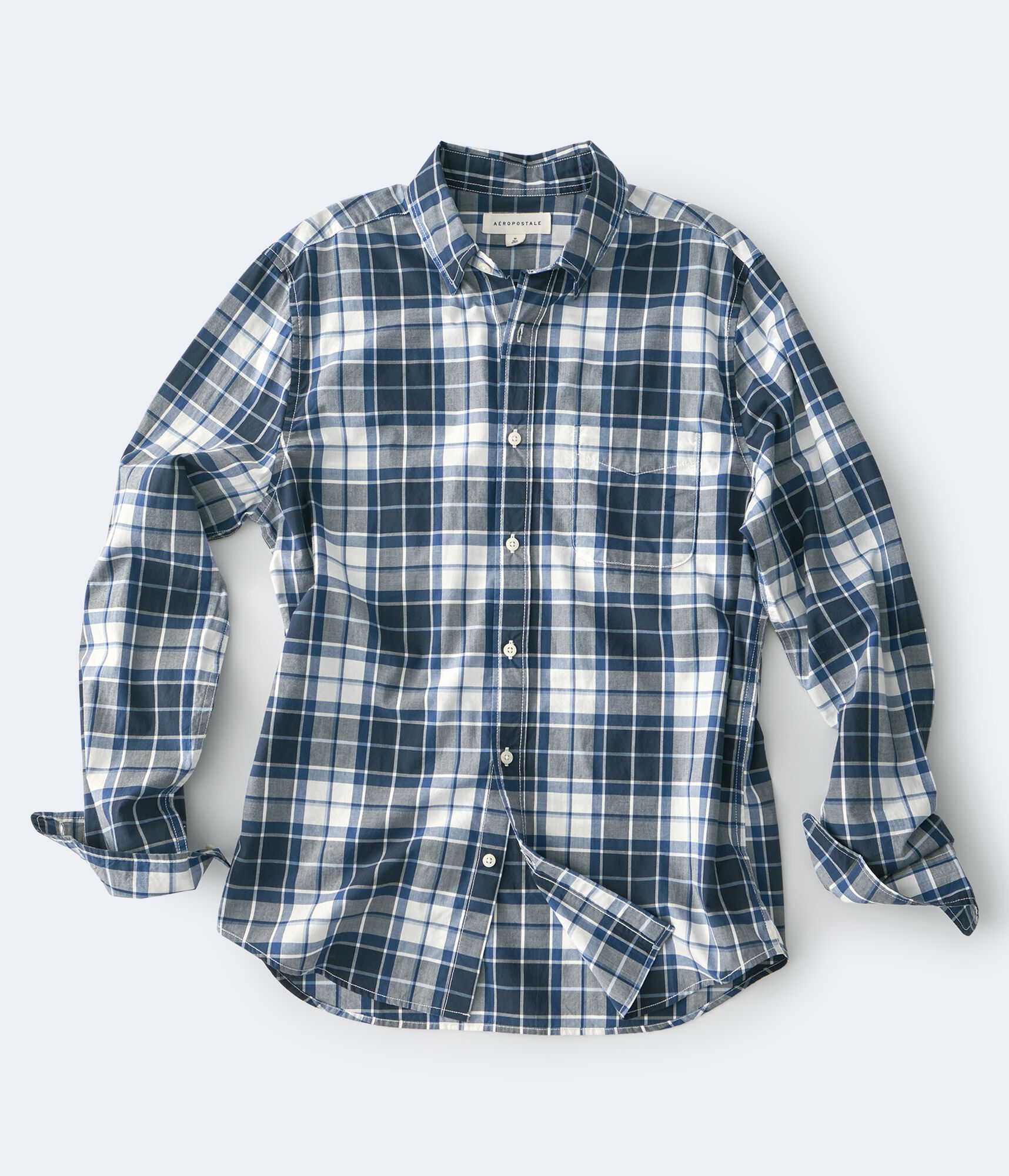 Long Sleeve Plaid Button-Down Shirt