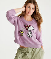 Peanuts® | Aéropostale Snoopy & Woodstock Cropped Crew Sweater