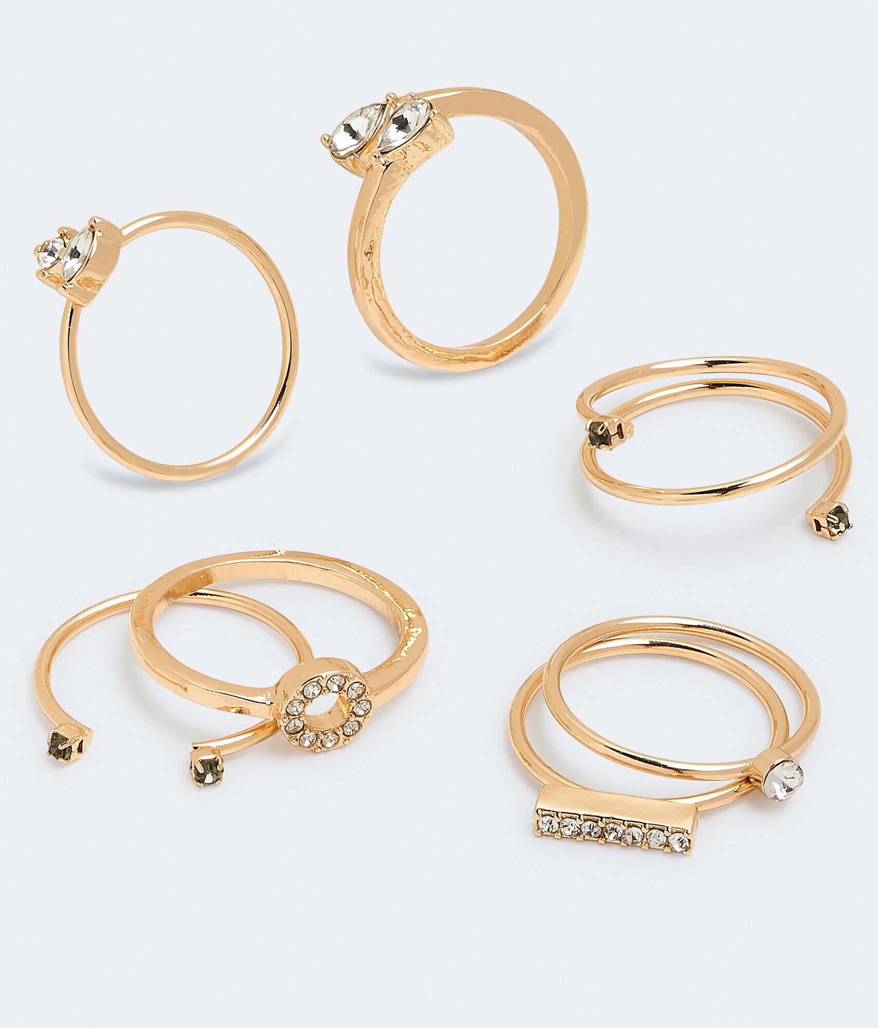 Rhinestone Ring 7-Pack