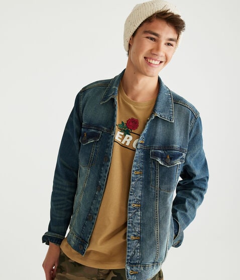 denim jacket green