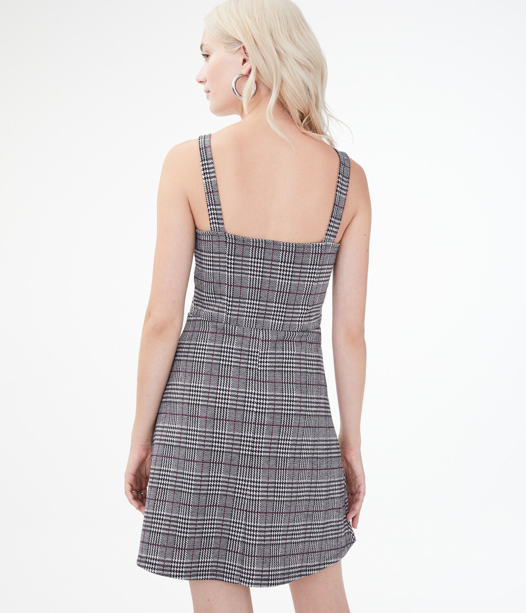 Houndstooth V-Wire Fit &amp; Flare Dress