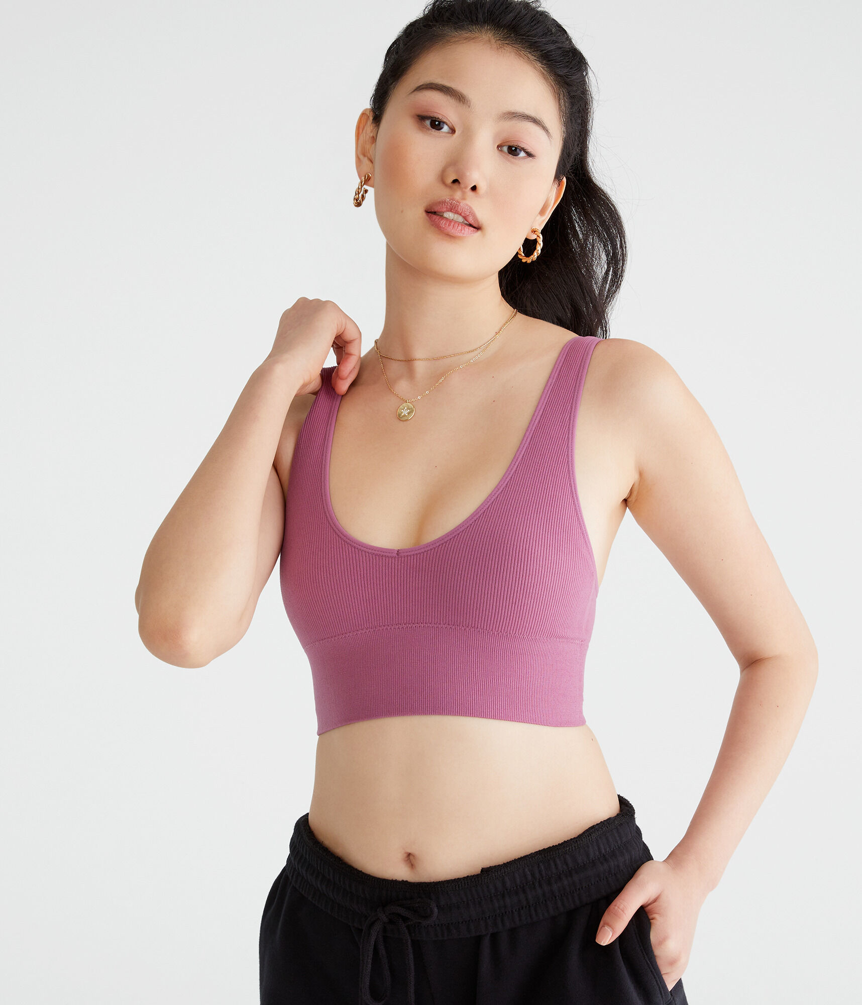 Seamless Scoop Long-Line Bralette