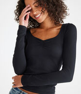 Long Sleeve Seriously Soft Sculpt Ruched Tee