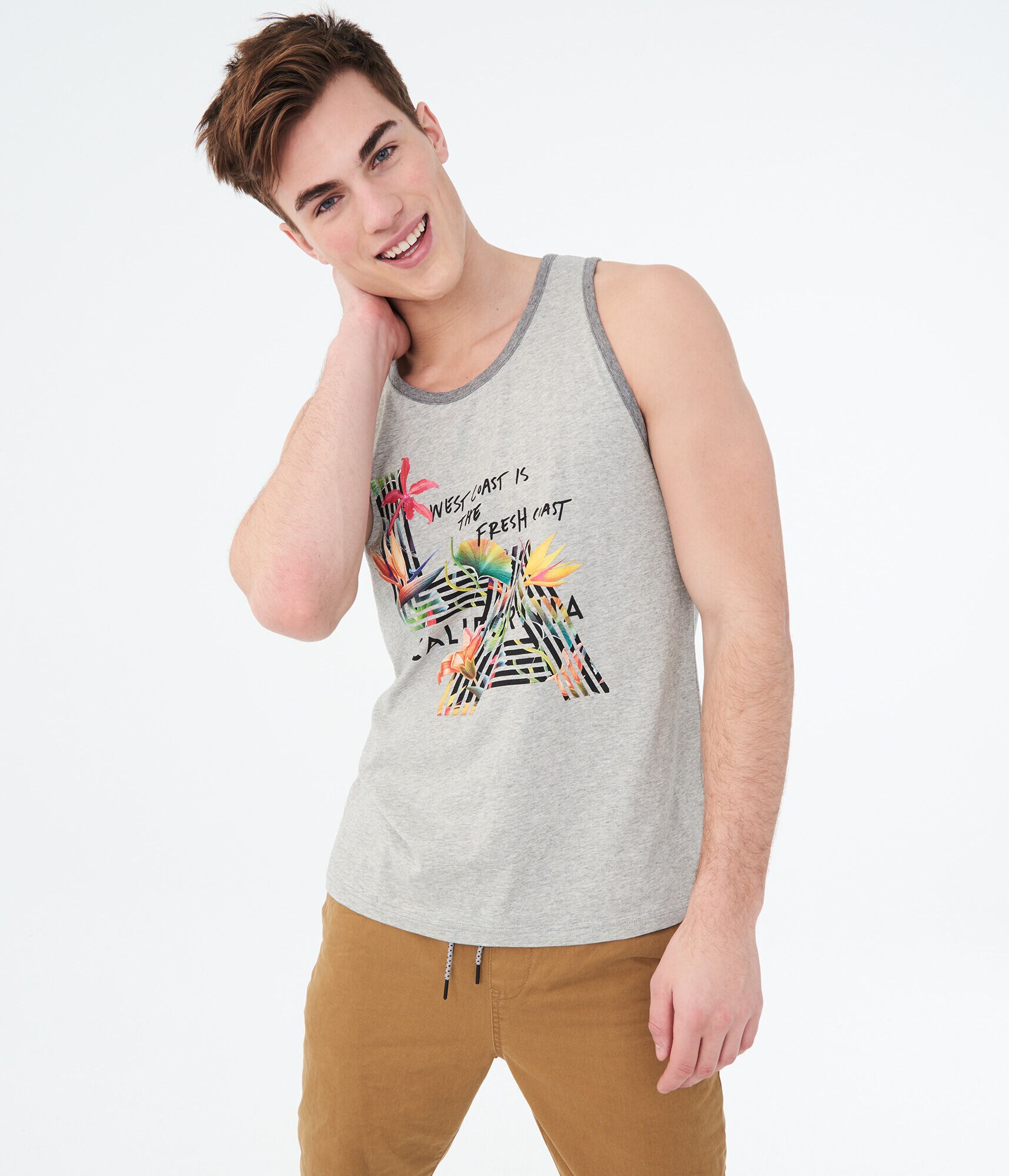 Floral LA Ringer Graphic Tank