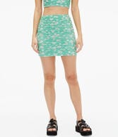 Floral Ruched High-Waisted Mini Skirt
