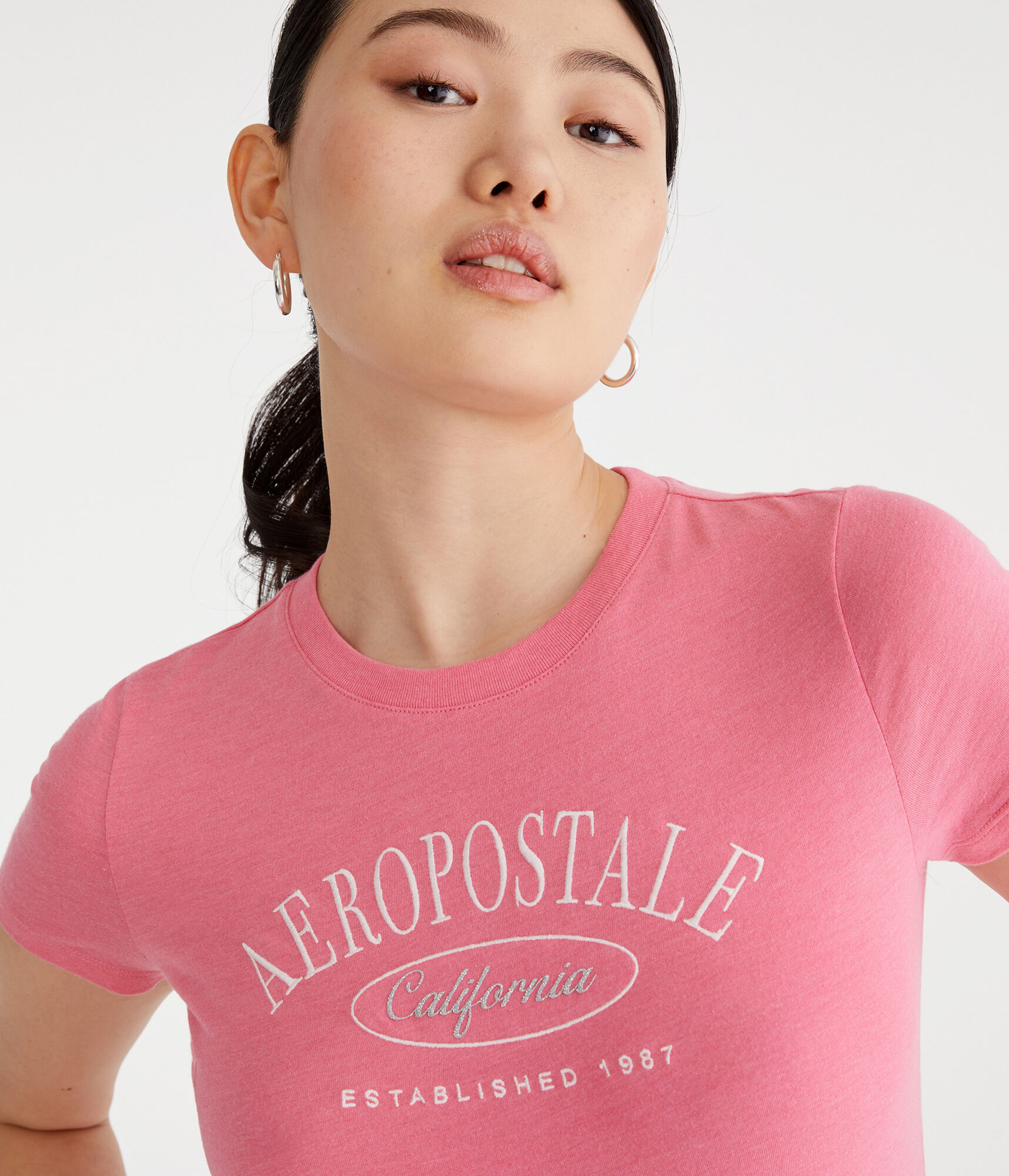 Aeropostale California Glitter Graphic Tee