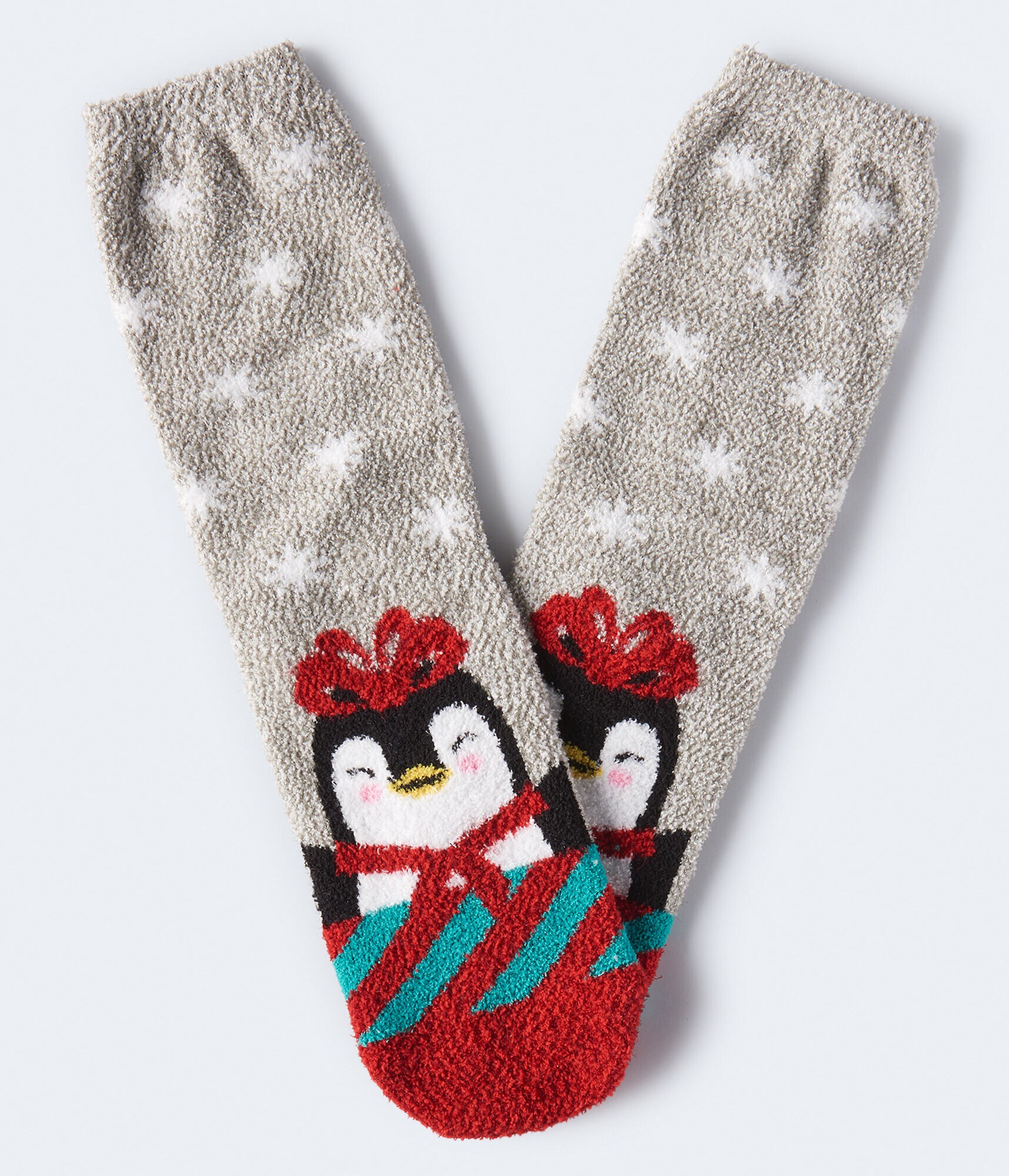 Penguin Fuzzy Crew Socks
