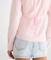 Long Sleeve Pleated Fitted Shirt