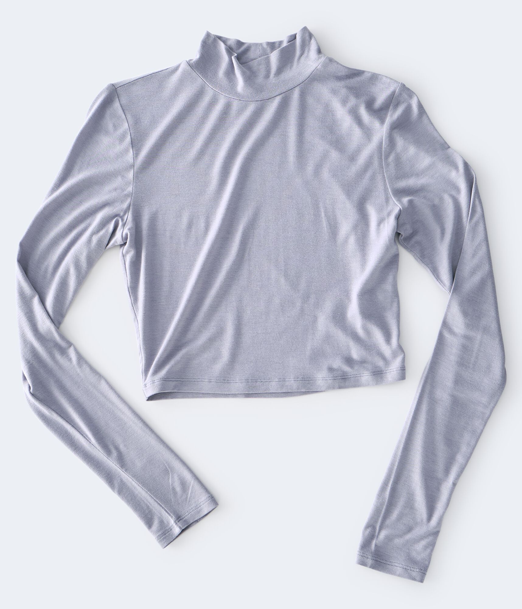 Long Sleeve Mock-Neck Crop Top