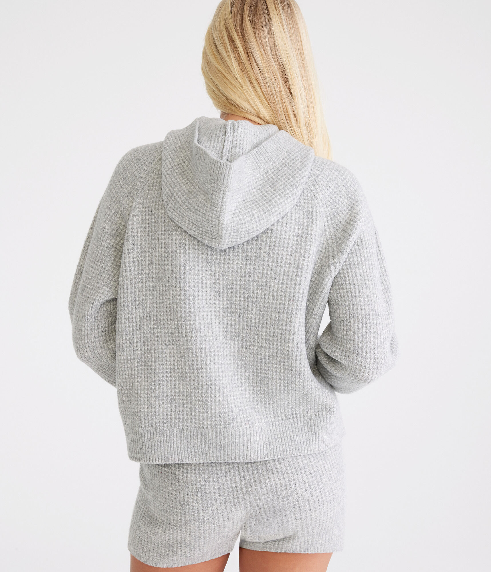 Waffle Sweater Pullover Hoodie