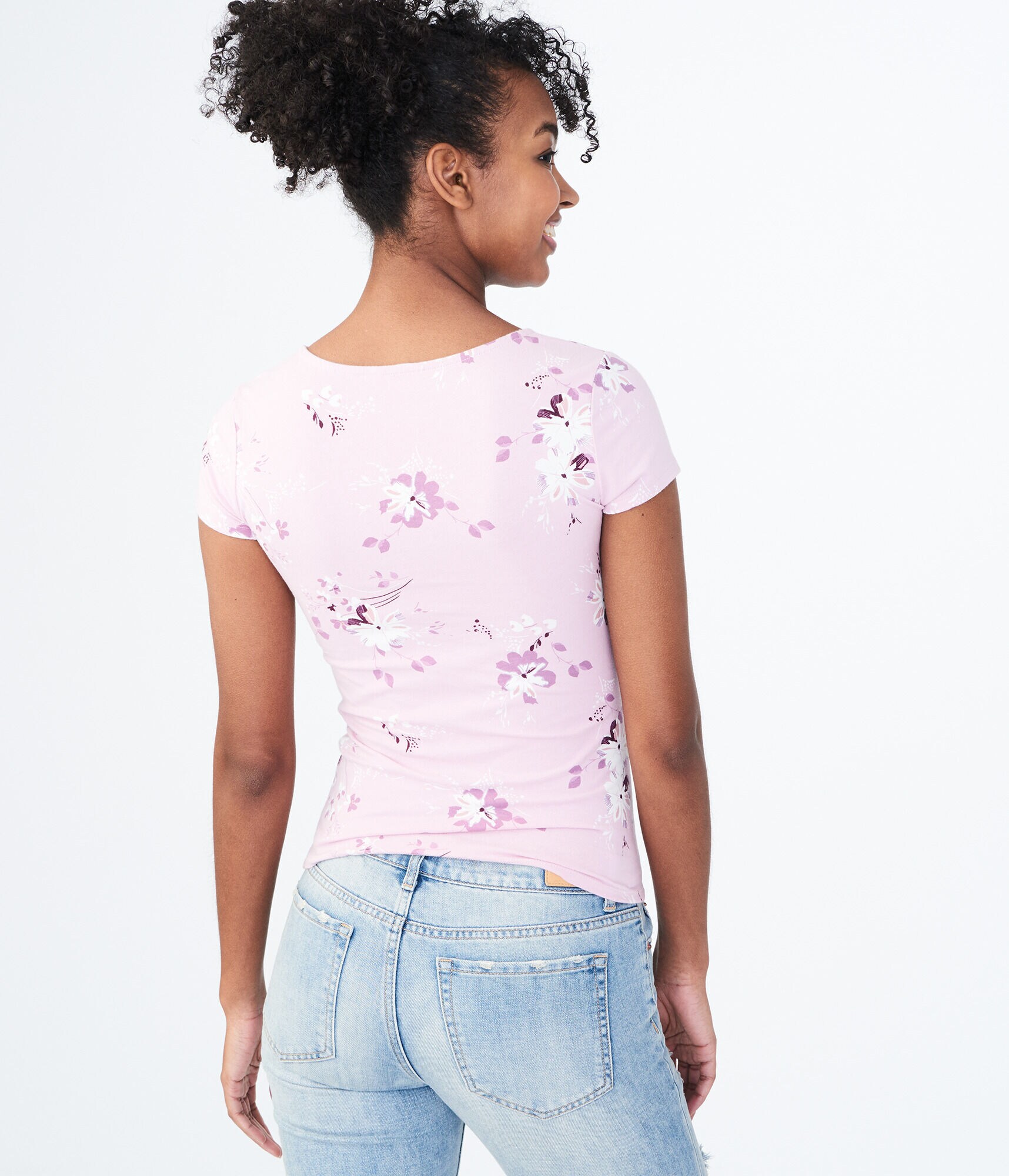 Floral Strappy-Front Bodycon Top