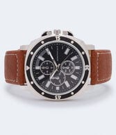 Chrono Analog Faux Leather Watch